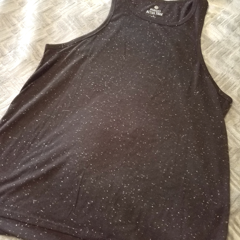 Ladies Active Tank Top size XL black with white dots